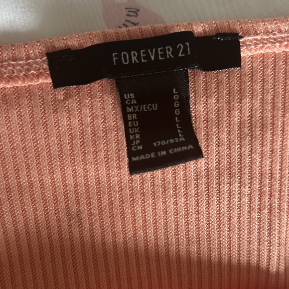Forever 21 Peach Ribbed Crop Top - Large - Picture 4 of 4